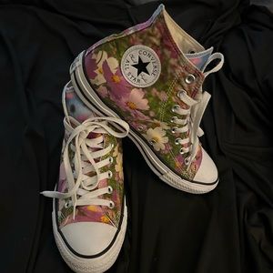 Floral Converse High Tops Size 9